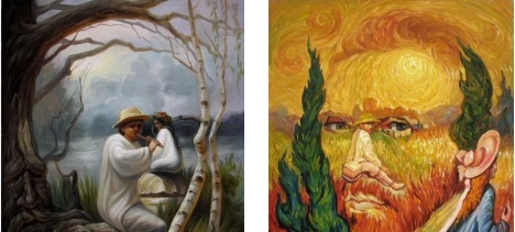 Dois quadros com ilusão