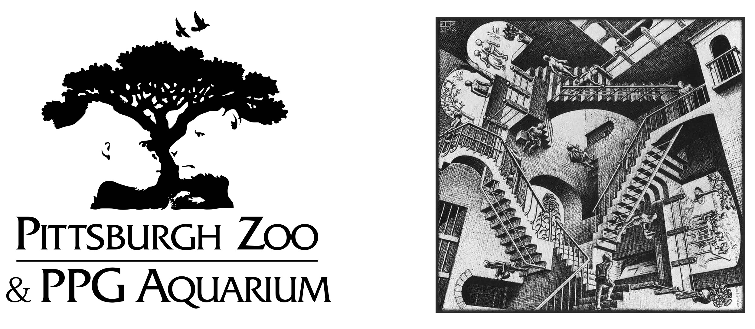 Logotipo do Pittsburgh Zoo e gravura de Escher